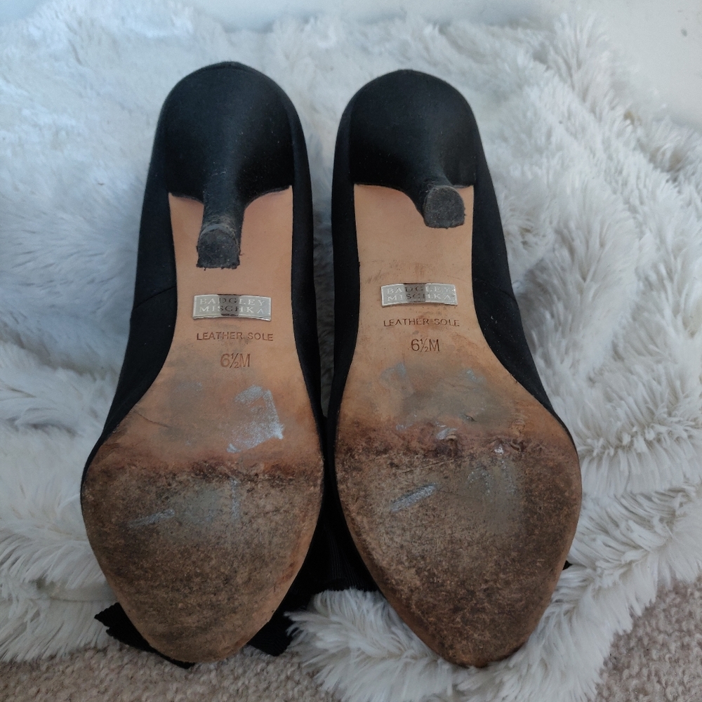 Black Badgley Mischka Red Carpet Ribbon Shoes 6.5 - Picture 5 of 7